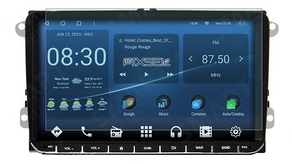 Ochronne szkło Pixsel na monitor SMARTY TREND VOLKSWAGEN UM 2015 - 2021 - 8.8“