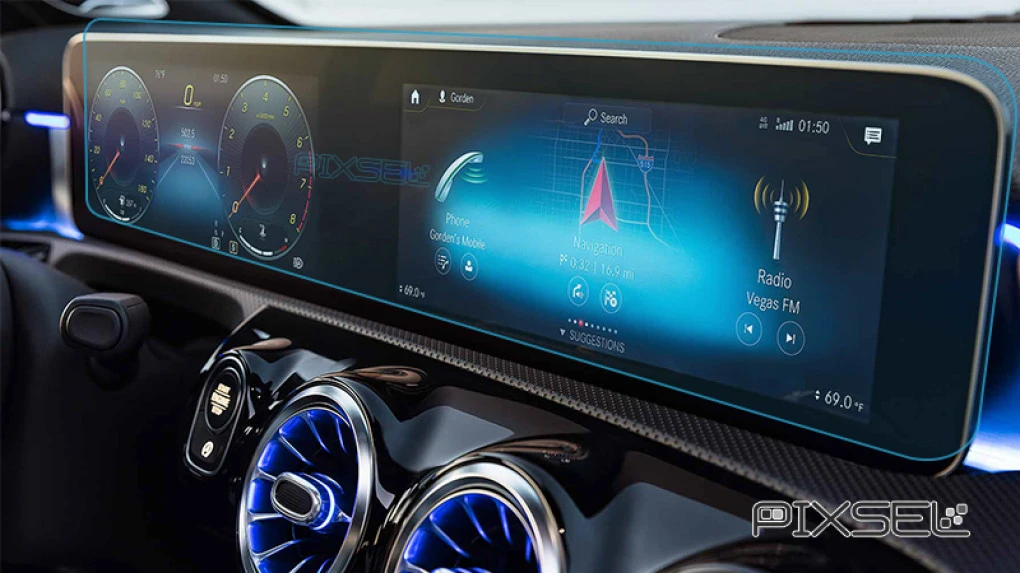 Protective glass Pixsel for dashboard MERCEDES BENZ GLB-CLASS - 24.7“ 2019 -