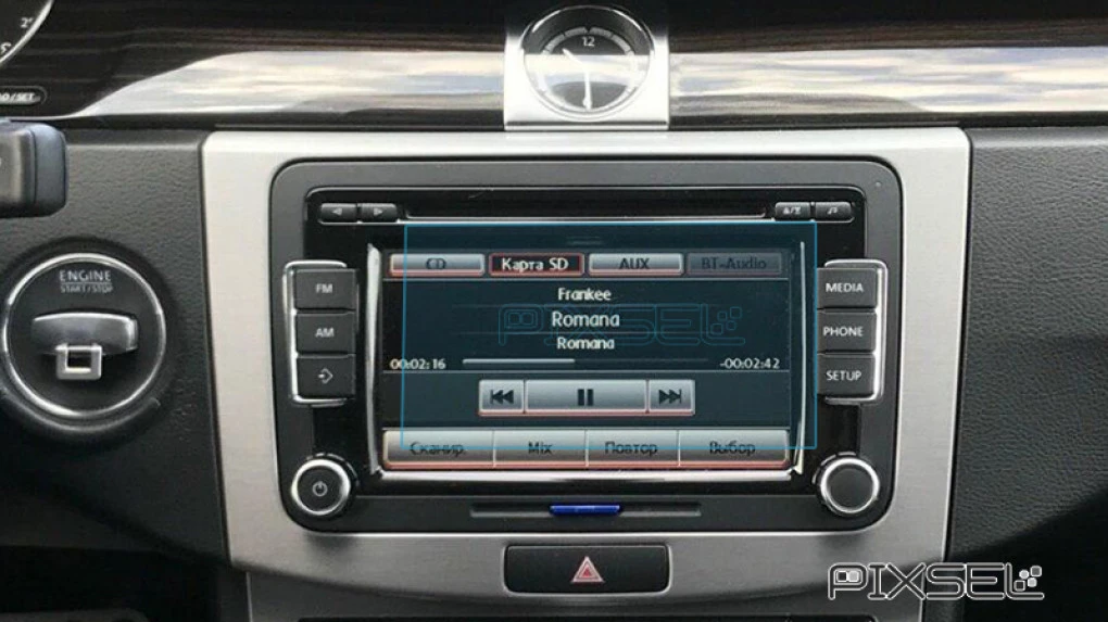 Защитное стекло Pixsel на монитор VOLKSWAGEN CC - 6.3“ 2012 - 2016