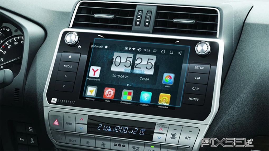 Защитное стекло Pixsel на монитор TOYOTA PRADO - 8“ 2018 - 2019