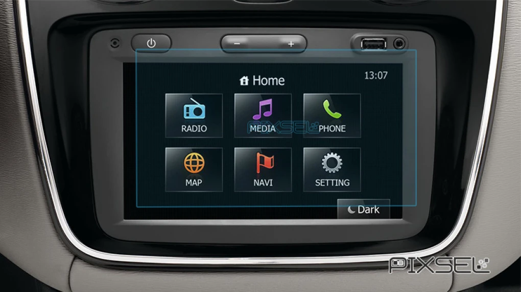 Защитное стекло Pixsel на монитор RENAULT DUSTER - 6.9“ 2015 - 2017