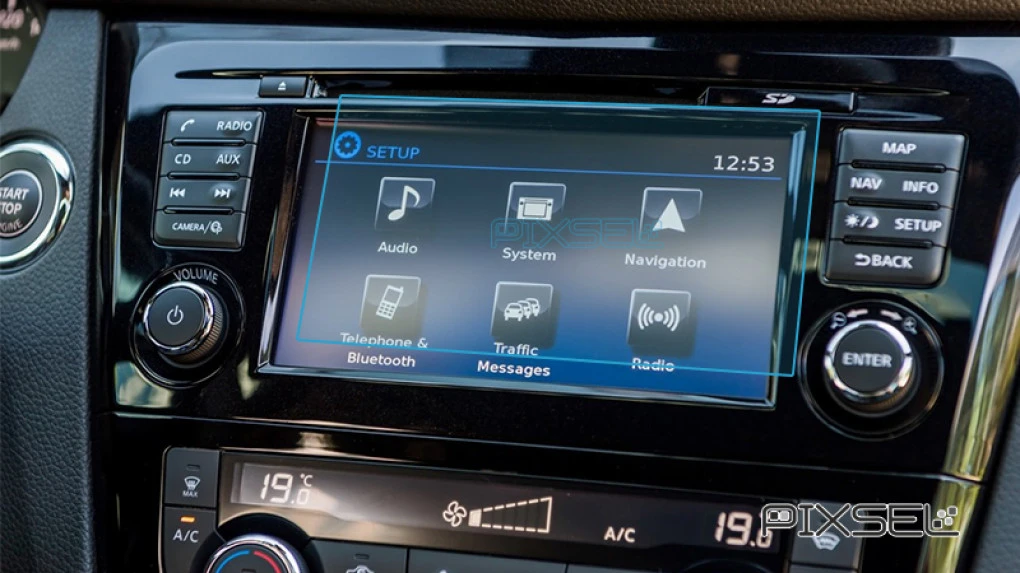 Ochronne szkło Pixsel na monitor NISSAN QASHQAI - 6.8“ 2017 - 2021