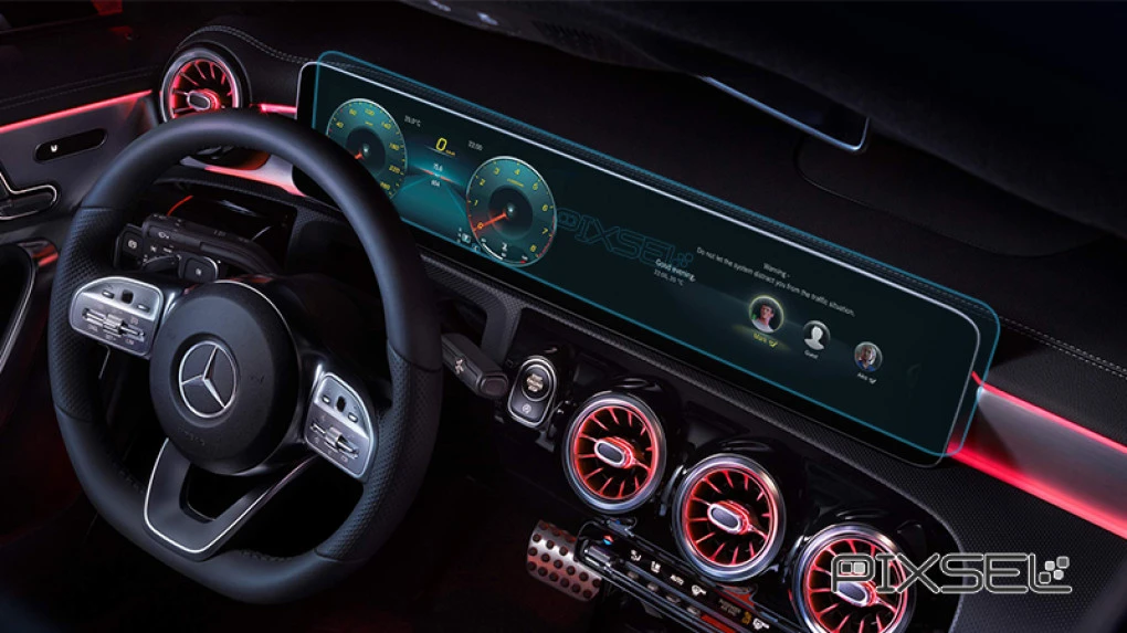 Ochronne szkło Pixsel na deskę rozdzielczą MERCEDES BENZ CLA-CLASS - 24.7“ 2019 -