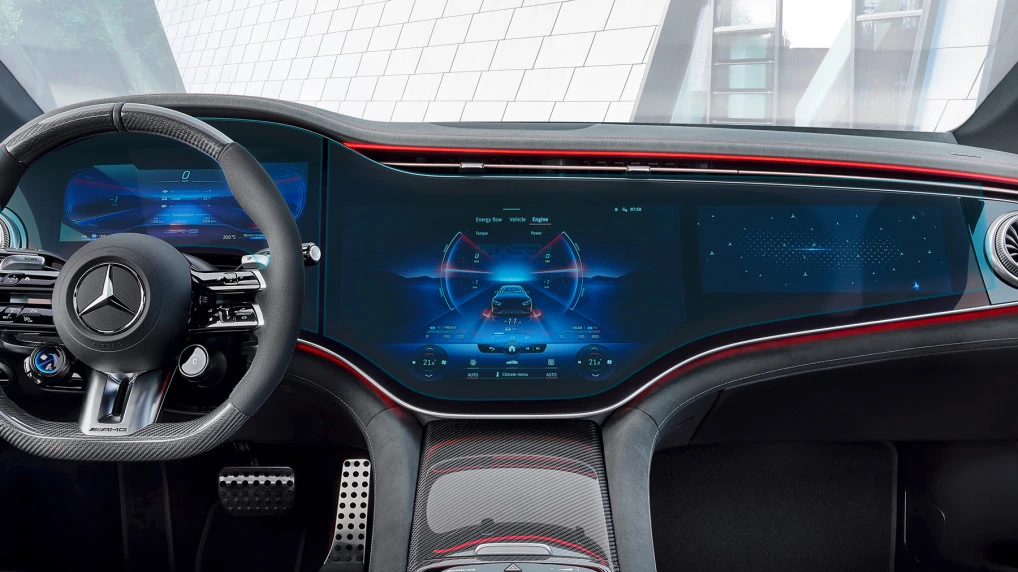 Ochronne szkło Pixsel na szeroki ekran (2 części) MERCEDES BENZ EQE - 48.9“ 2022 -